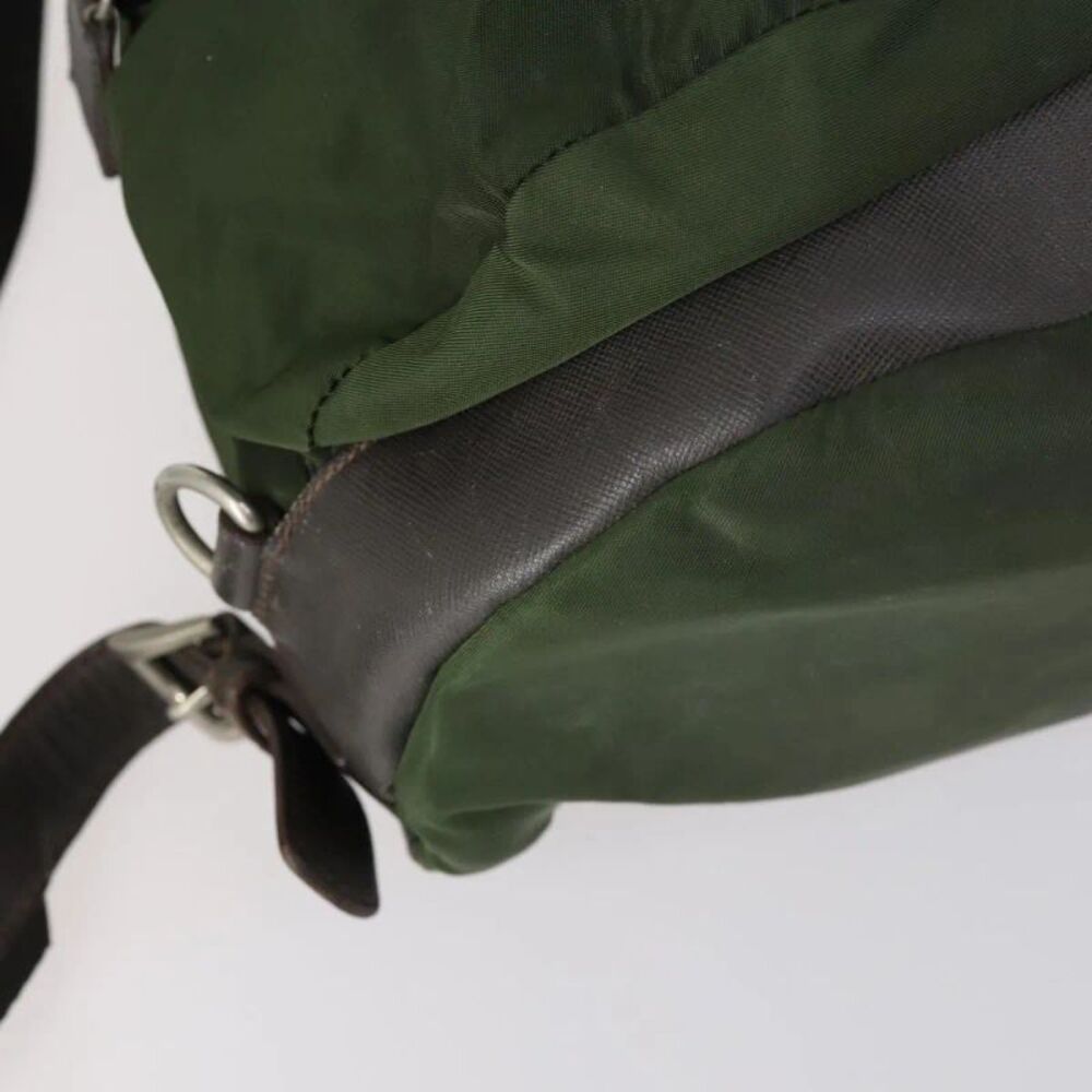 Prada Double Front Pocket Tessuto Khaki Nylon Backpack Bag - Picture 12 of 16